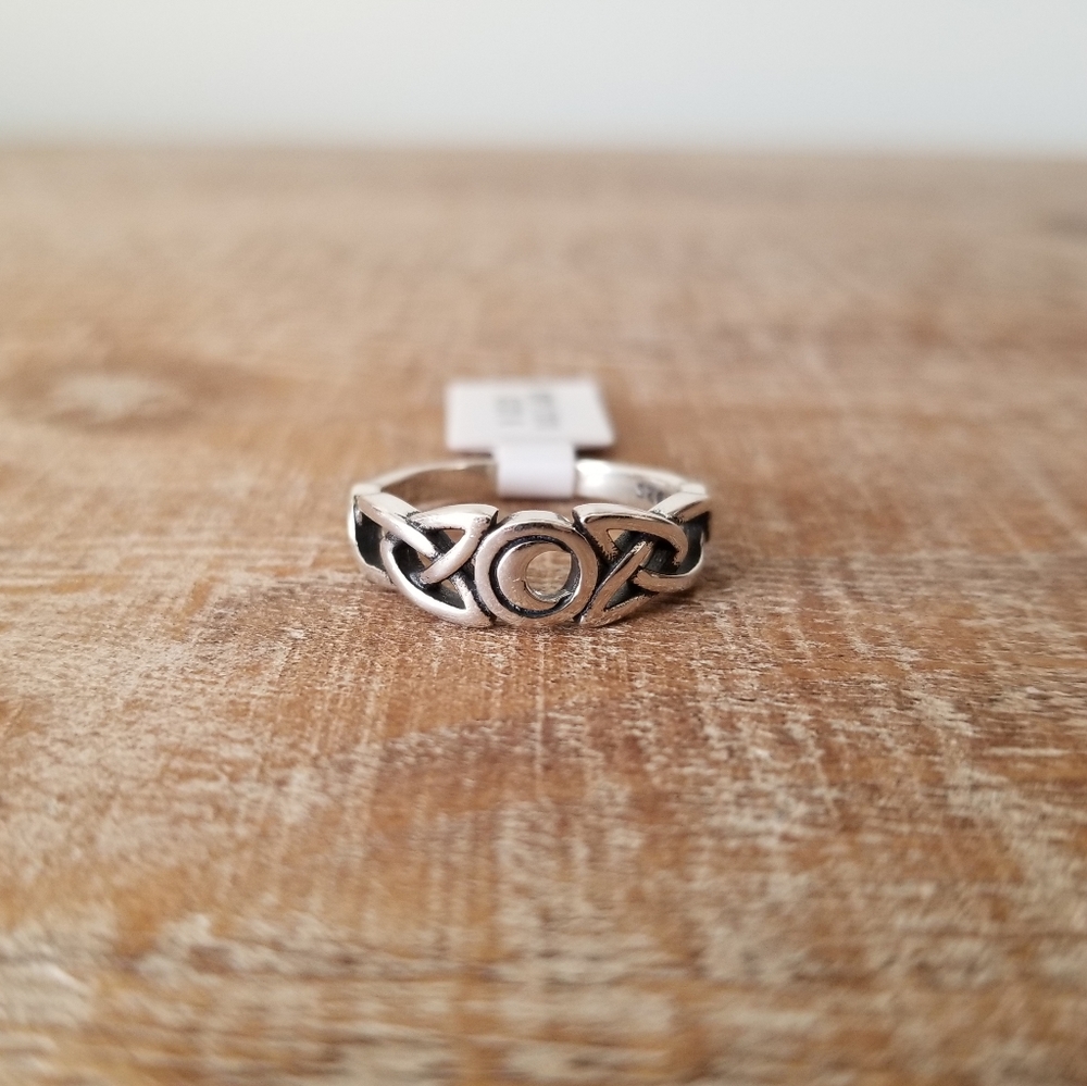 Celtic Twist and Moon Sterling Ring